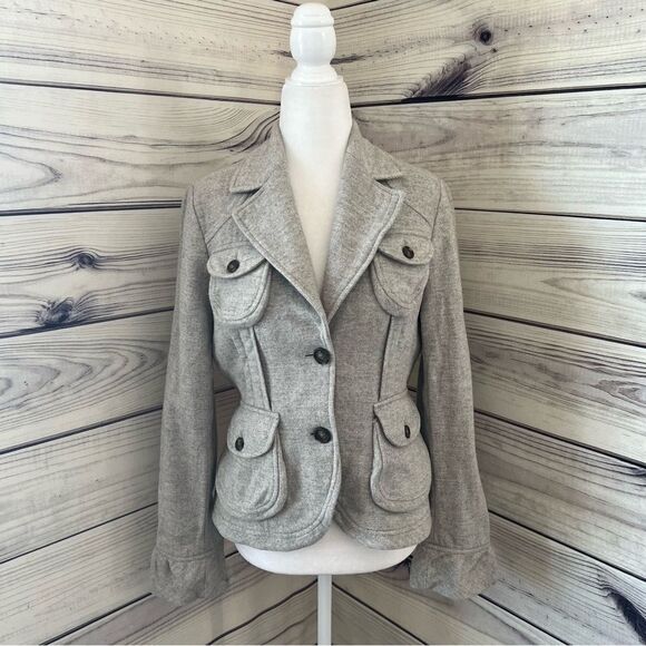 Banana Republic Wool Blend Grey Blazer Jacket - Picture 1 of 9
